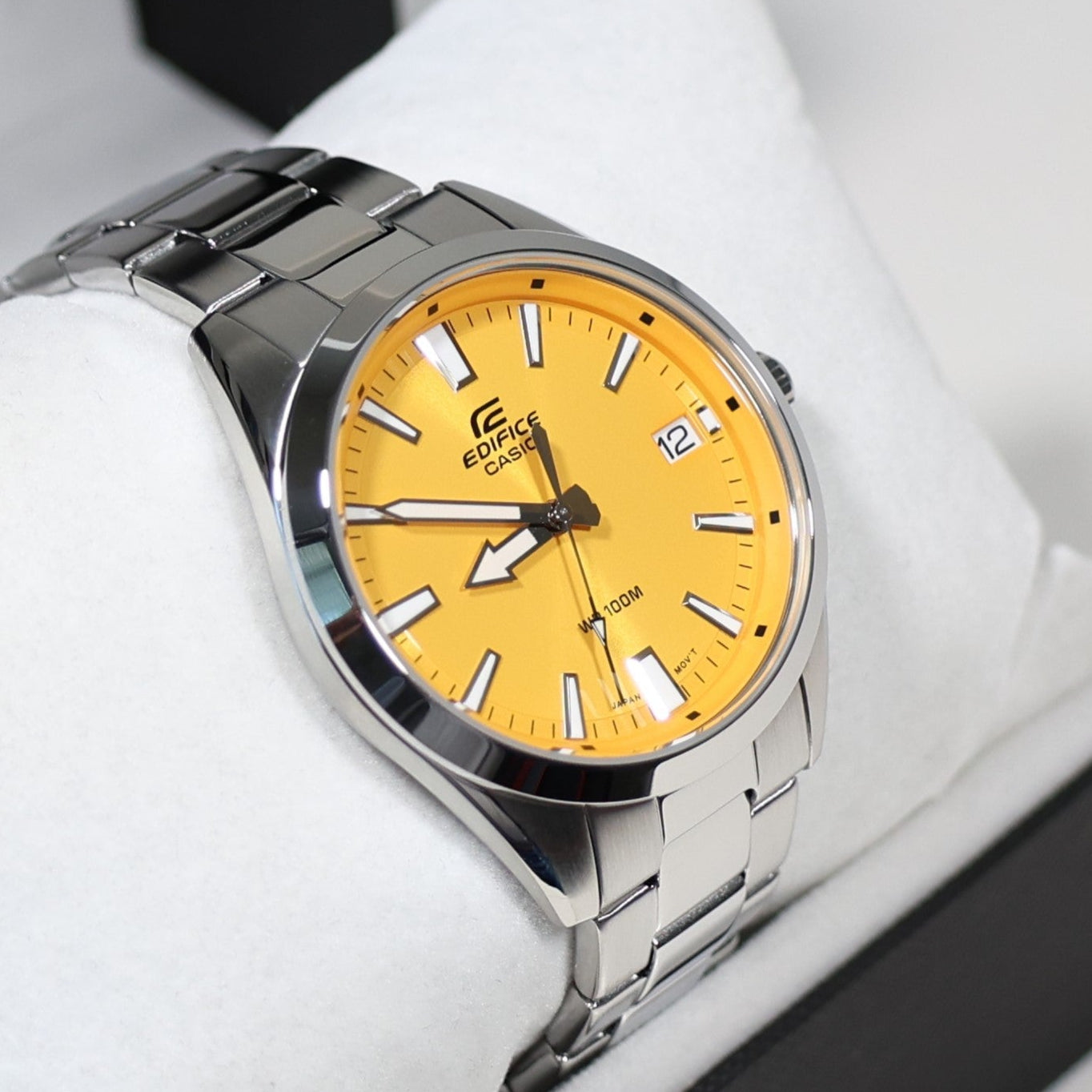 Casio Edifice Yellow Dial Men's Sports Stainless Steel Watch EFV-100D-9AVUEF