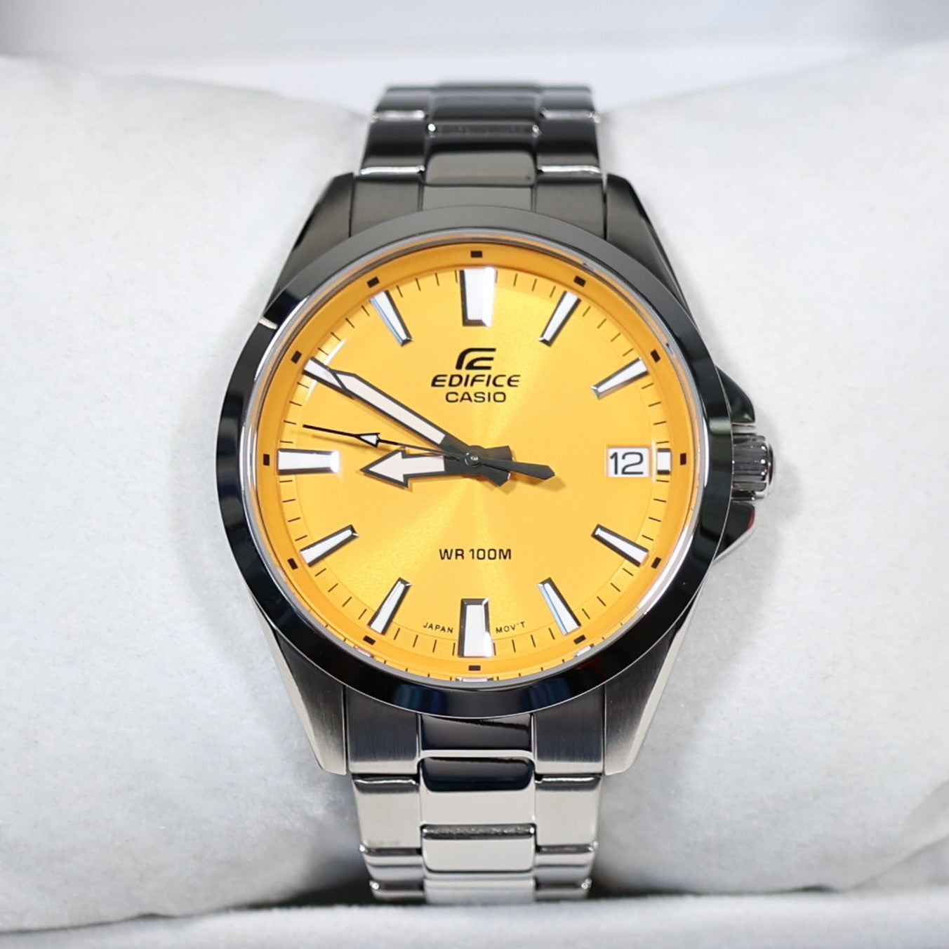 Casio Edifice Yellow Dial Men's Sports Stainless Steel Watch EFV-100D-9AVUEF