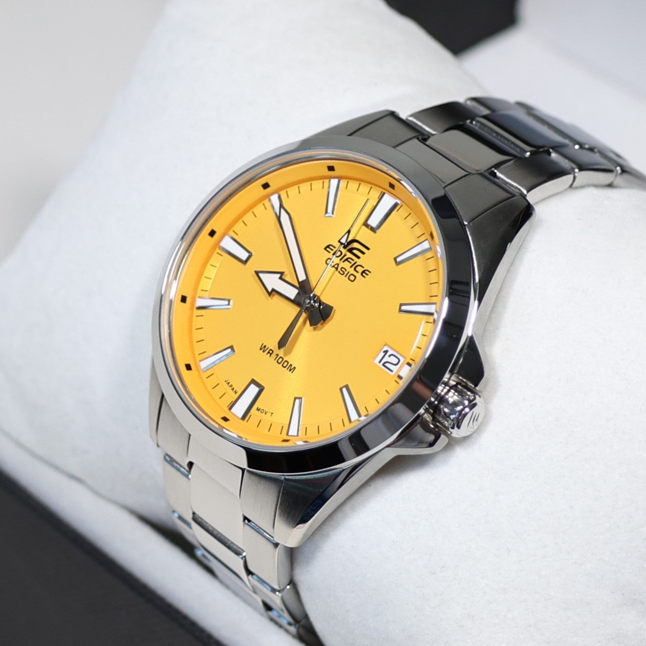 Casio Edifice Yellow Dial Men's Sports Stainless Steel Watch EFV-100D-9AVUEF