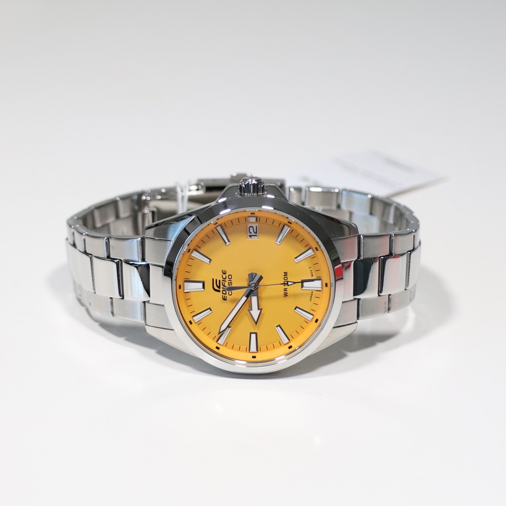 Casio Edifice Yellow Dial Men's Sports Stainless Steel Watch EFV-100D-9AVUEF
