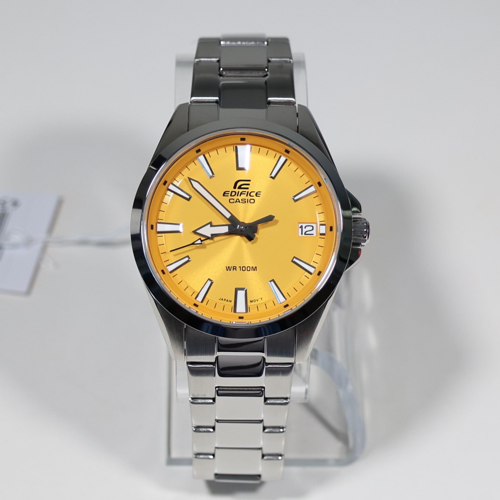 Casio Edifice Yellow Dial Men's Sports Stainless Steel Watch EFV-100D-9AVUEF