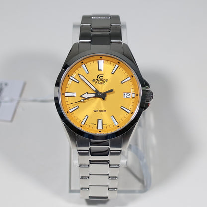 Casio Edifice Yellow Dial Men's Sports Stainless Steel Watch EFV-100D-9AVUEF