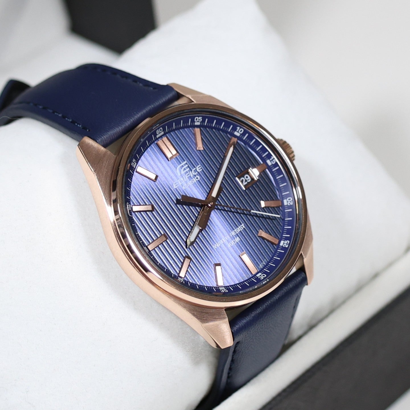 Casio Edifice Rose Gold Tone Men's Sports Blue Dial Watch EFV-150CL-2AVUEF