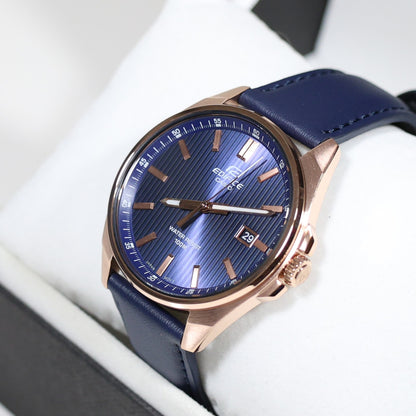 Casio Edifice Rose Gold Tone Men's Sports Blue Dial Watch EFV-150CL-2AVUEF