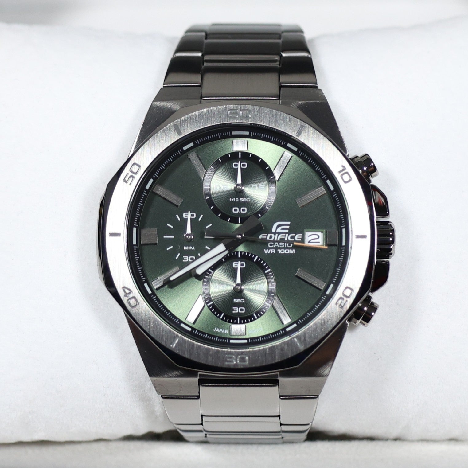 Casio Edifice Stainless Steel Green Dial Men's Chronograph Watch EFV-640DC-3AVUEF