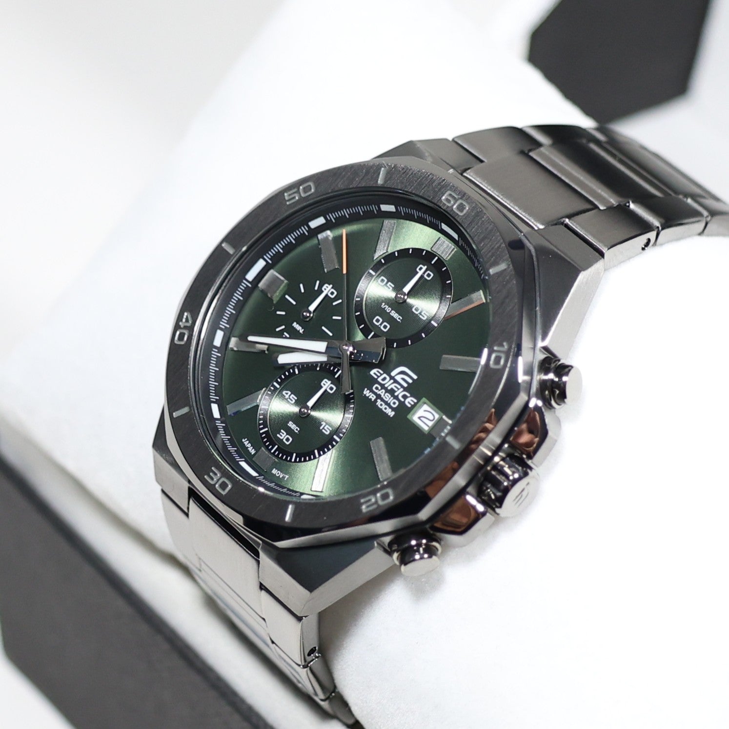 Casio Edifice Stainless Steel Green Dial Men's Chronograph Watch EFV-640DC-3AVUEF