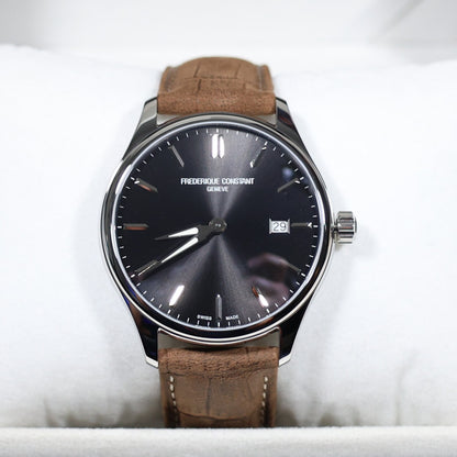 Frederique Constant Men's Gray Dial Brown Leather Strap Watch FC-220DGS5B6