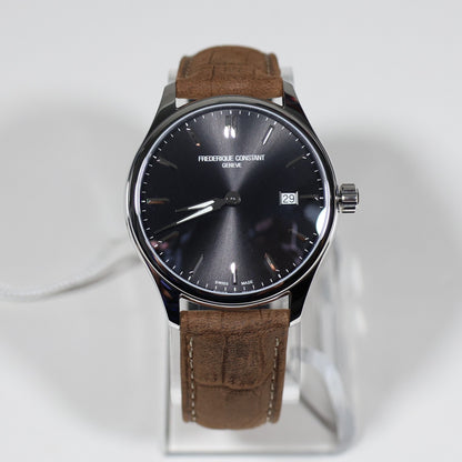 Frederique Constant Men's Gray Dial Brown Leather Strap Watch FC-220DGS5B6