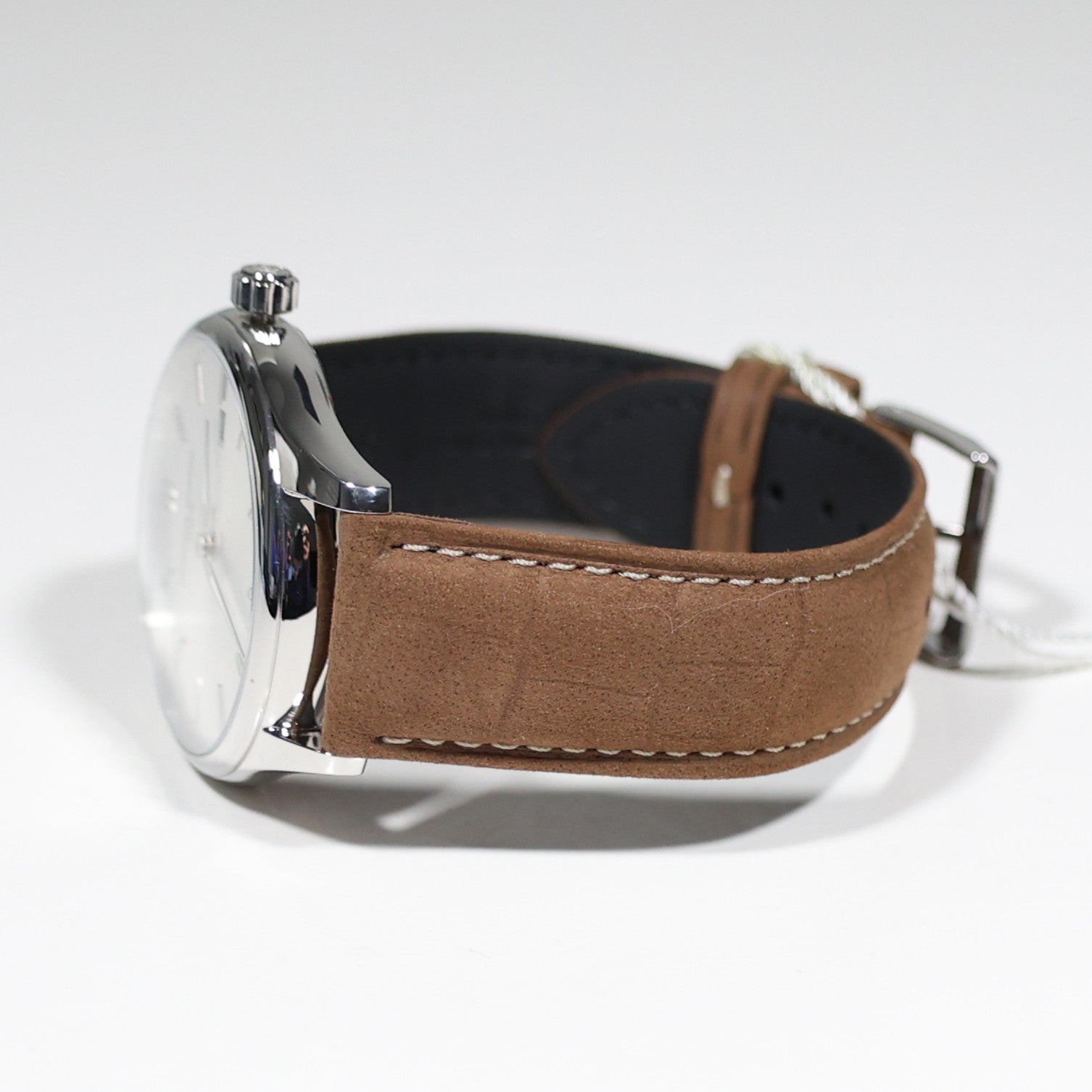 Frederique Constant Men's Silver Dial Brown Leather Strap Watch FC-220SS5B6
