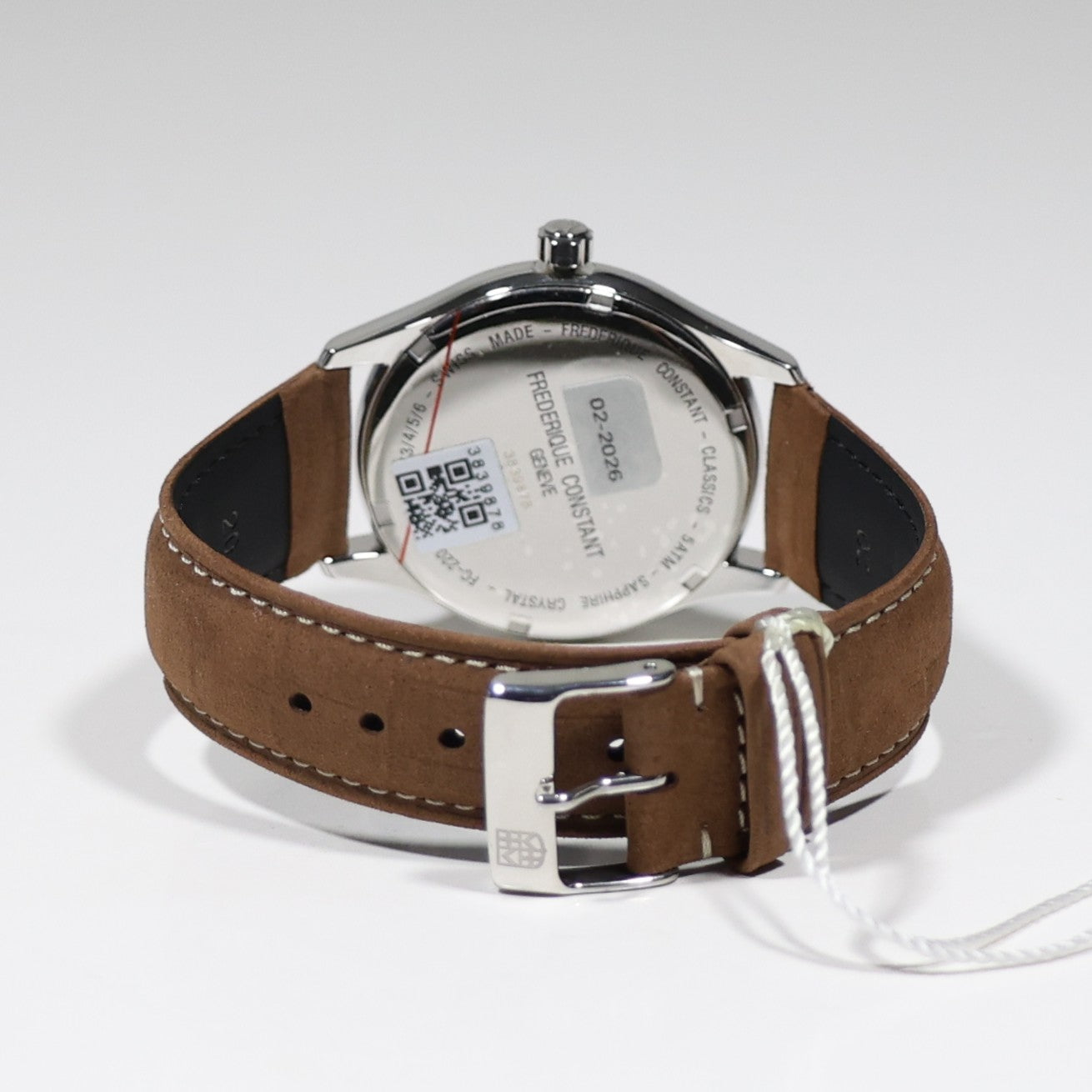 Frederique Constant Men's Silver Dial Brown Leather Strap Watch FC-220SS5B6