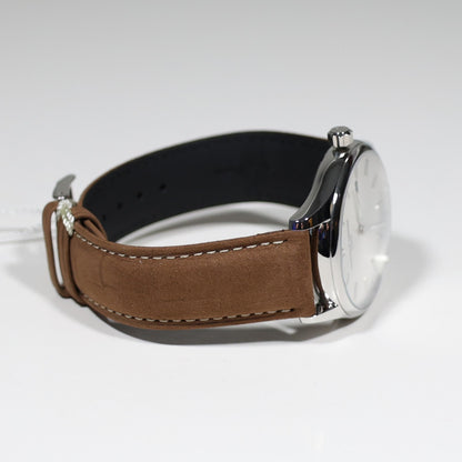 Frederique Constant Men's Silver Dial Brown Leather Strap Watch FC-220SS5B6
