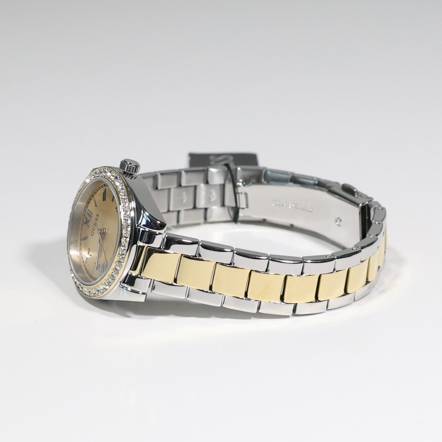 Guess Women's Gold Dial Crystal Bezel Two Tone Stainless Steel Watch GW0841L2