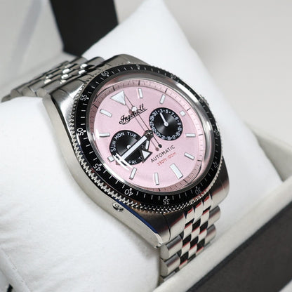 Ingersoll Outlaw Pink Dial Stainless Steel Sporty Men's Watch l17201