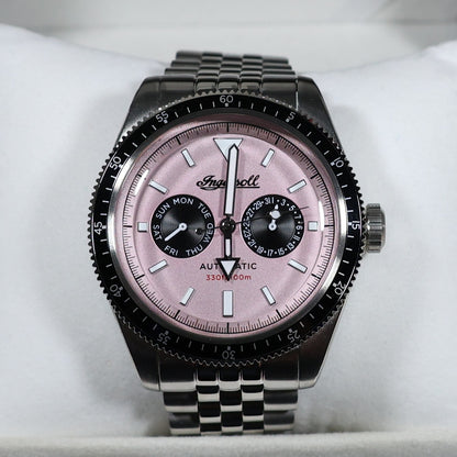 Ingersoll Outlaw Pink Dial Stainless Steel Sporty Men's Watch l17201