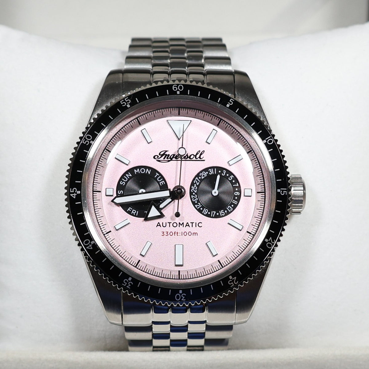 Ingersoll Outlaw Pink Dial Stainless Steel Sporty Men's Watch l17201