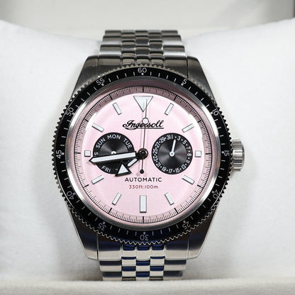 Ingersoll Outlaw Pink Dial Stainless Steel Sporty Men's Watch l17201