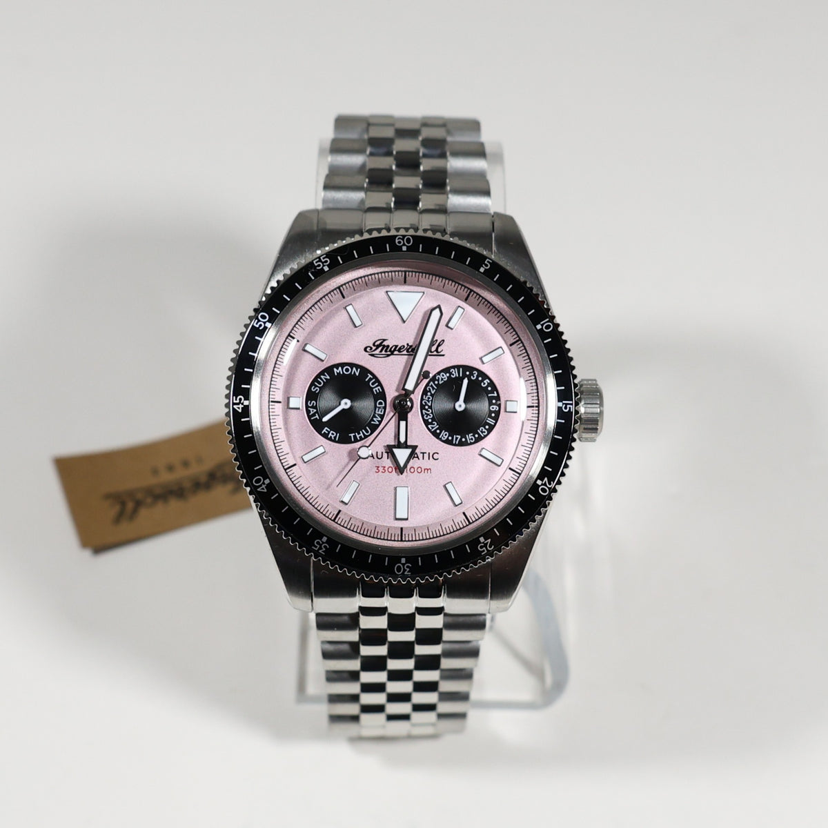 Ingersoll Outlaw Pink Dial Stainless Steel Sporty Men's Watch l17201
