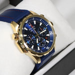 Bulova Marine Star Gold Tone Stainless Steel Chronograph Men's Watch 97B168