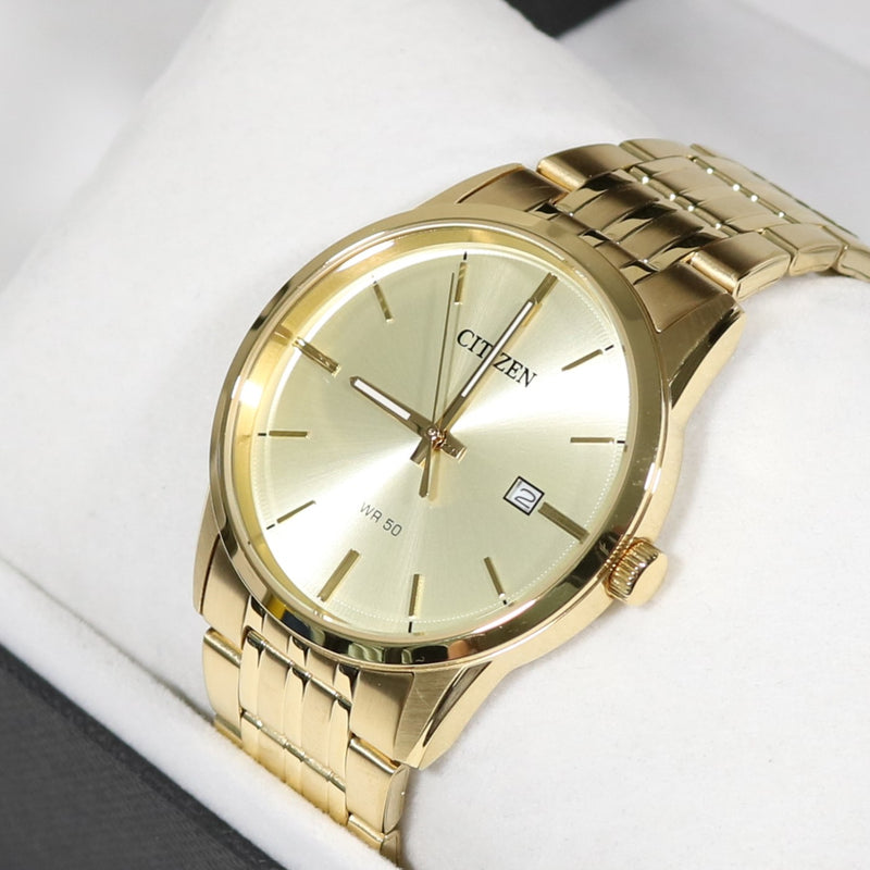 Citizen Quartz Classic Gold Tone Stainless Steel Men's Dress Watch BI5002-57P