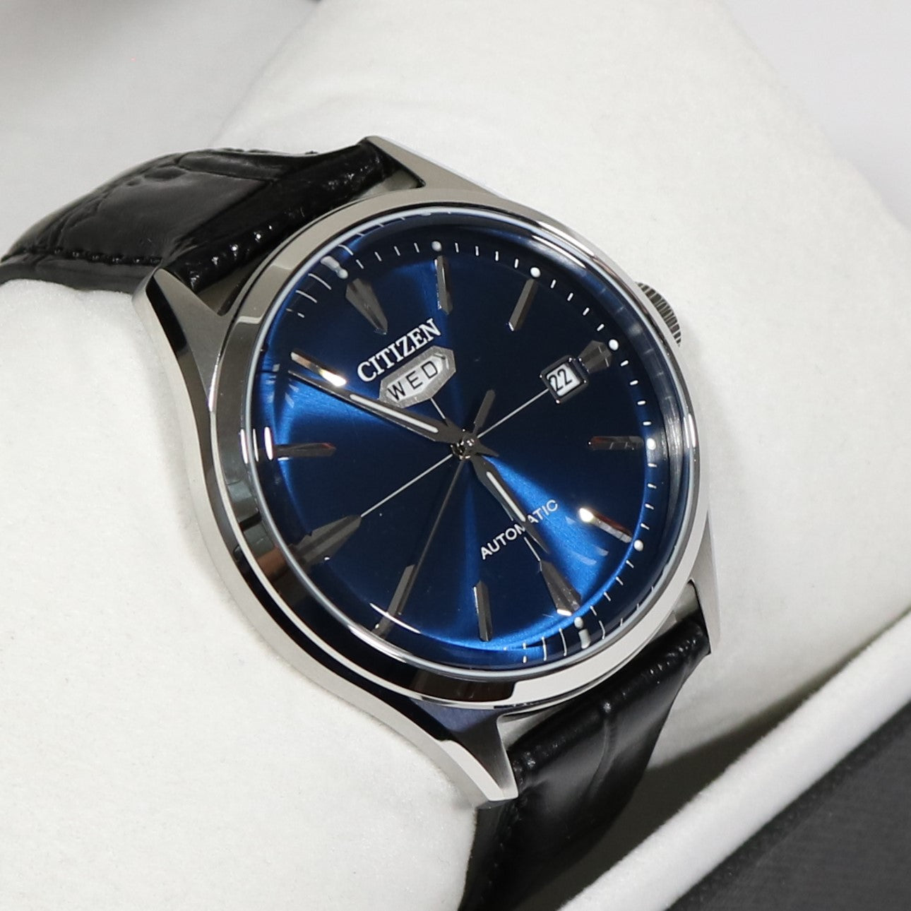 Citizen Men's C7 Series Automatic Blue Dial Black Leather Strap Watch