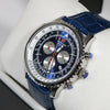 Swiss Alpine Military Blue Dial Stainless Steel Chronograph Watch 7078.9535