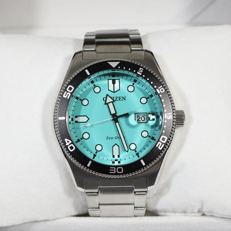 Citizen Eco-Drive Sports Turquoise Dial Stainless Steel Men's Watch AW1760-81W