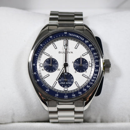 Bulova Lunar Pilot Special Edition White Dial Stainless Steel Watch 98K112 2