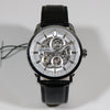 Bulova Sutton Skeleton Dial Automatic Black Leather Strap Watch 96A266