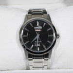 Citizen Eco-Drive Black Dial Stainless Steel Men's Dress Watch AW0100-86EE