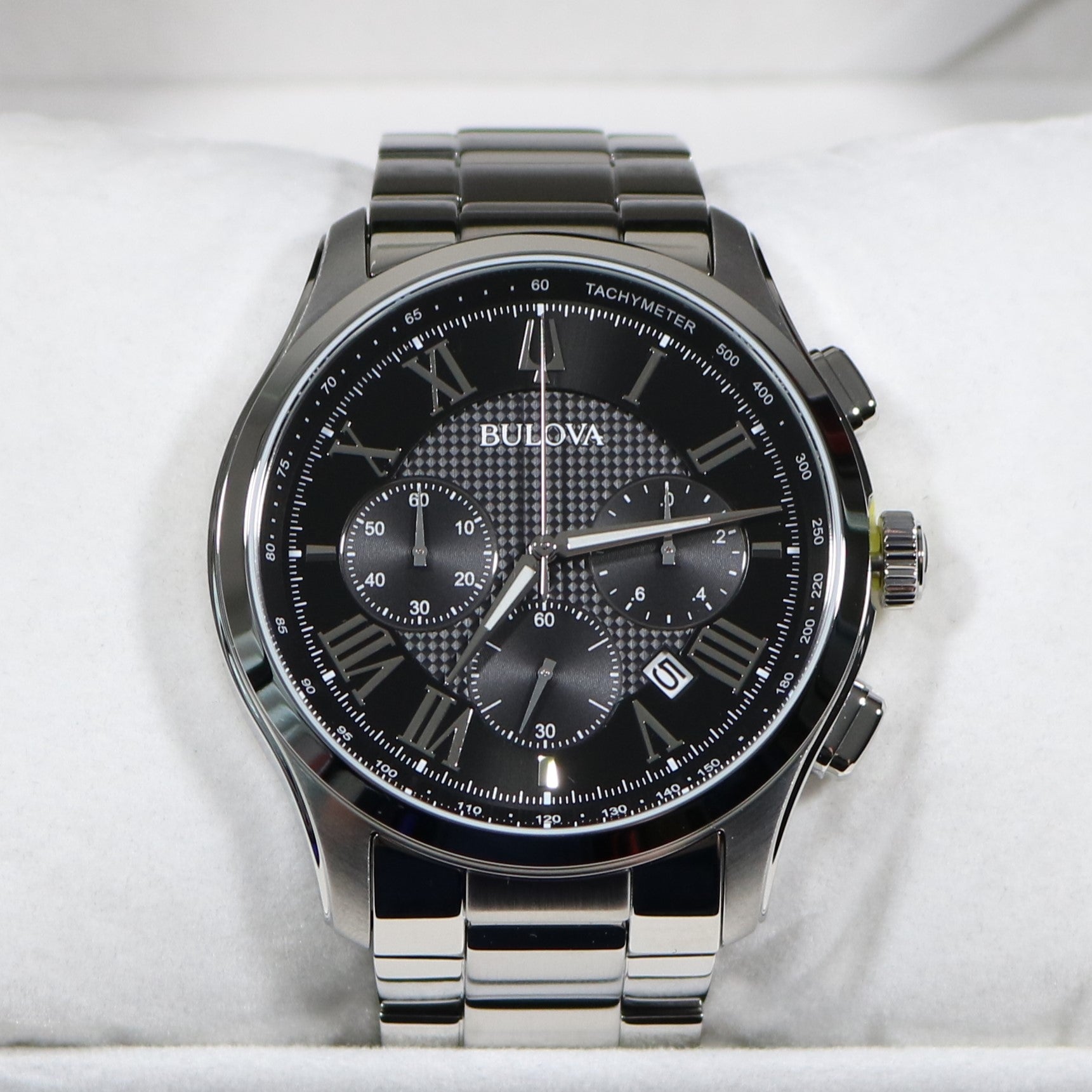 Bulova Wilton Classic Stainless Steel Chronograph Black Dial Men s Wat Chronobuy