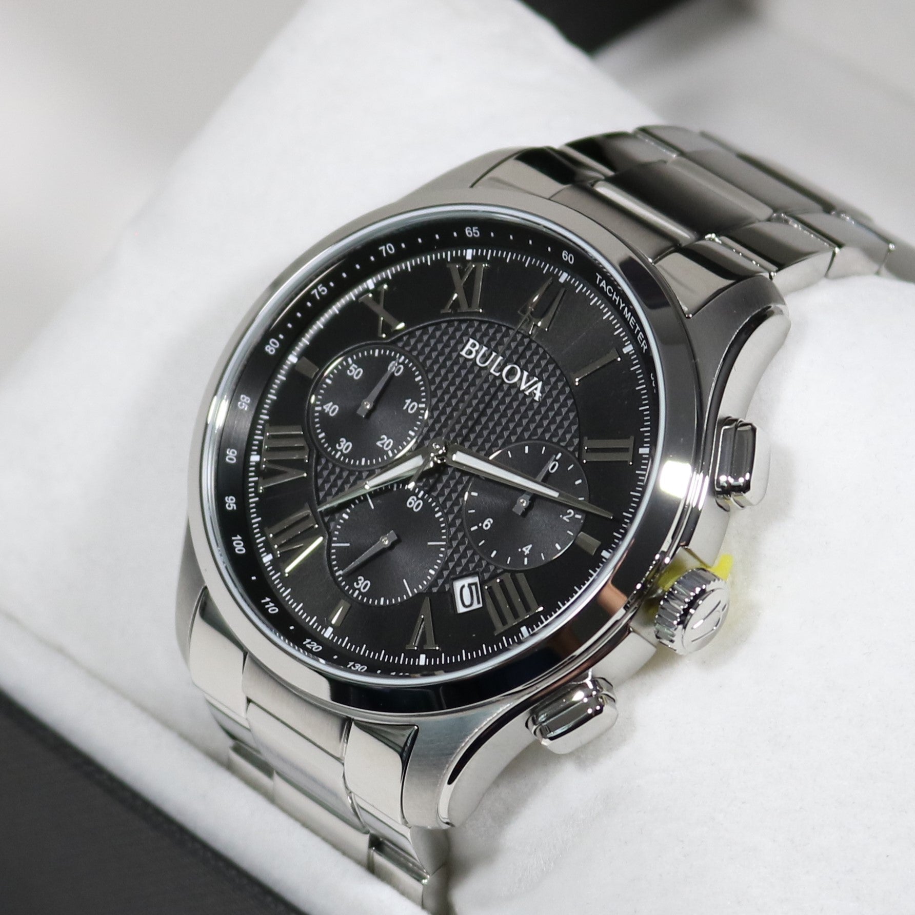Bulova Wilton Classic Stainless Steel Chronograph Black Dial Men s Wat Chronobuy