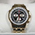 Swiss Alpine Military Gold Tone Stainless Steel Black Dial Chronograph Watch 7078.9117