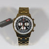 Swiss Alpine Military Gold Tone Stainless Steel Black Dial Chronograph Watch 7078.9117