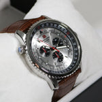 Swiss Alpine Military Silver Dial Stainless Steel Chronograph Watch 7078.9532