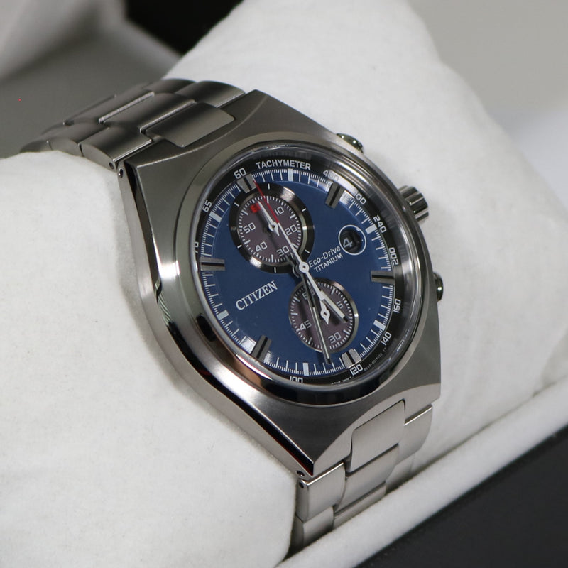 Citizen Super Titanium Chronograph Blue Dial Men's Watch CA7090-87L