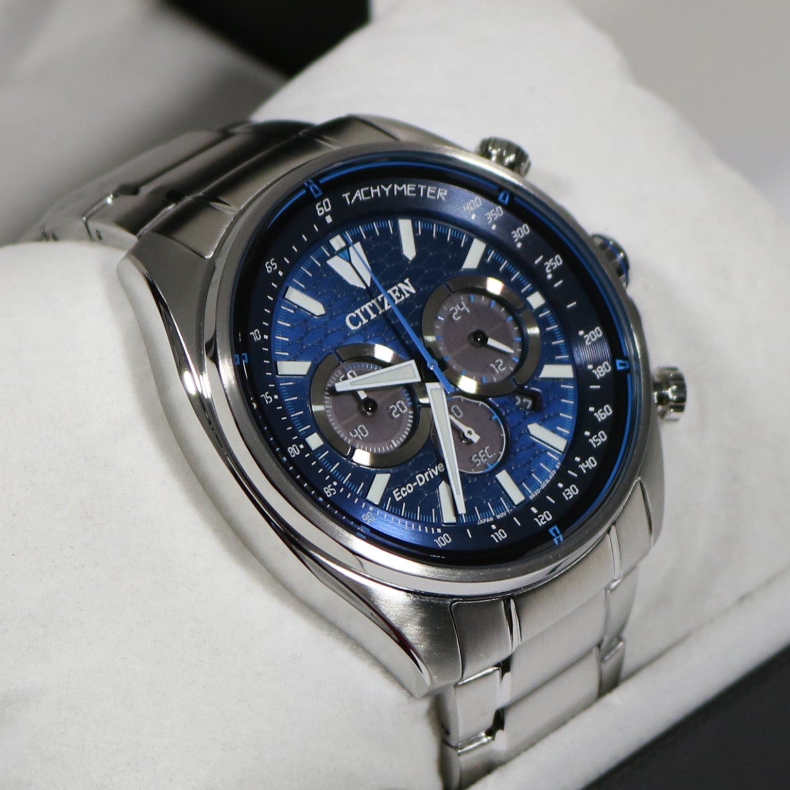 Citizen Eco-Drive Blue Dial Stainless Steel Chronograph Men's Watch CA