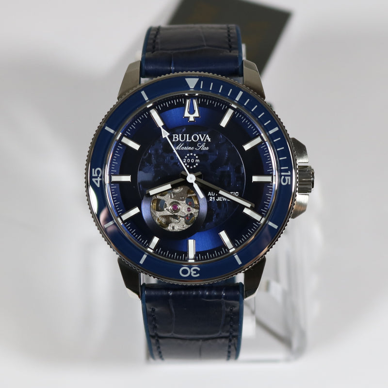 Bulova Marine Star Men's Stainless Steel Automatic Blue Dial Watch 96A291