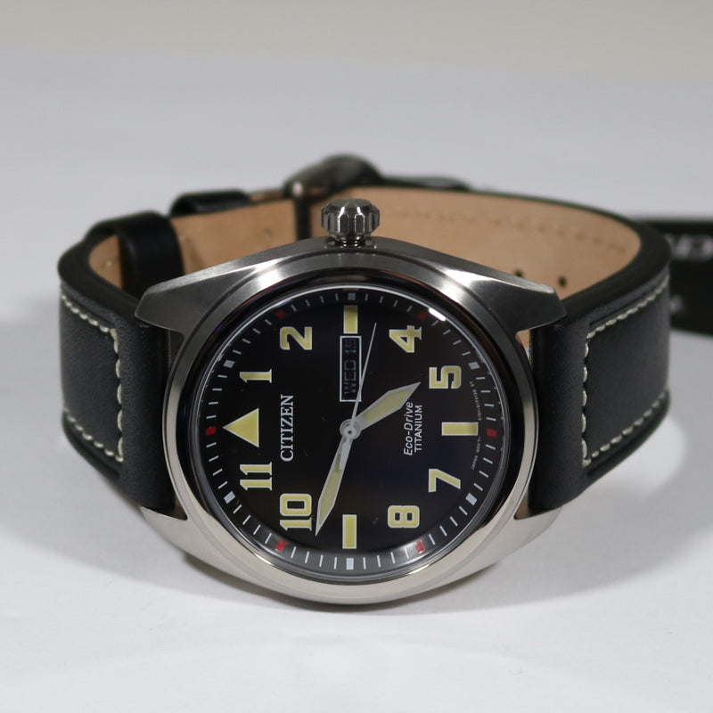 Citizen Eco-Drive Super Titanium Black Dial Garrison Men's Watch BM8560-29EE