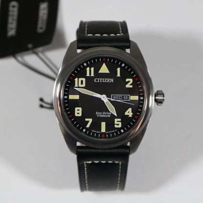 Citizen Eco-Drive Super Titanium Black Dial Garrison Men's Watch BM8560-29EE