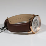 Bulova American Clipper Automatic Skeleton Dial Rose Gold Tone Watch 97A172