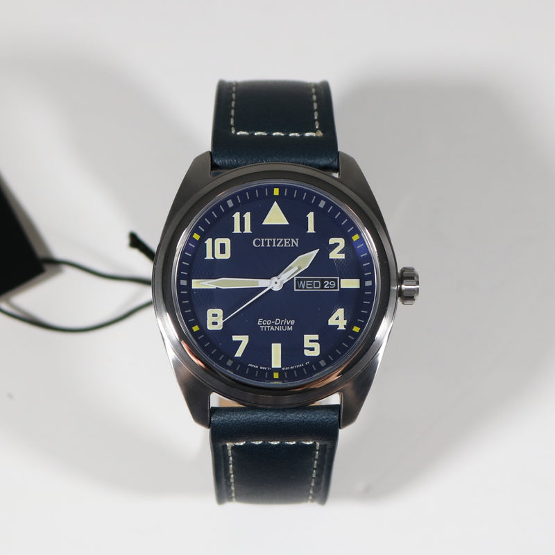 Citizen Eco-Drive Super Titanium Blue Dial Garrison Men's Watch BM8560-45L