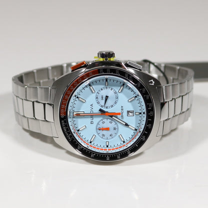 Bulova Racer Men's Chronograph Stainless Steel Blue Dial Watch 98B432
