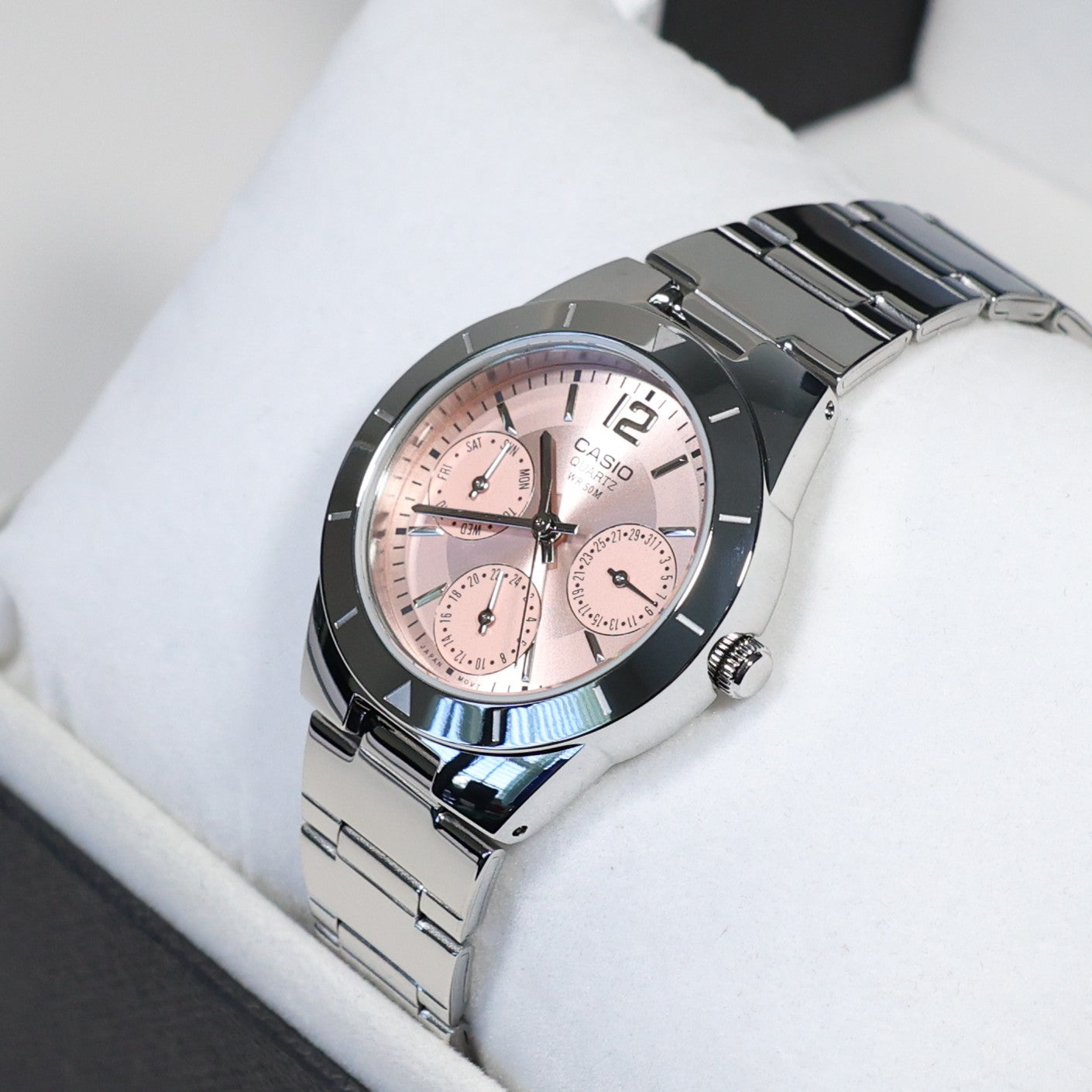 Casio Women's Pink Dial Stainless Steel Watch LTP-2069D-4AVEG