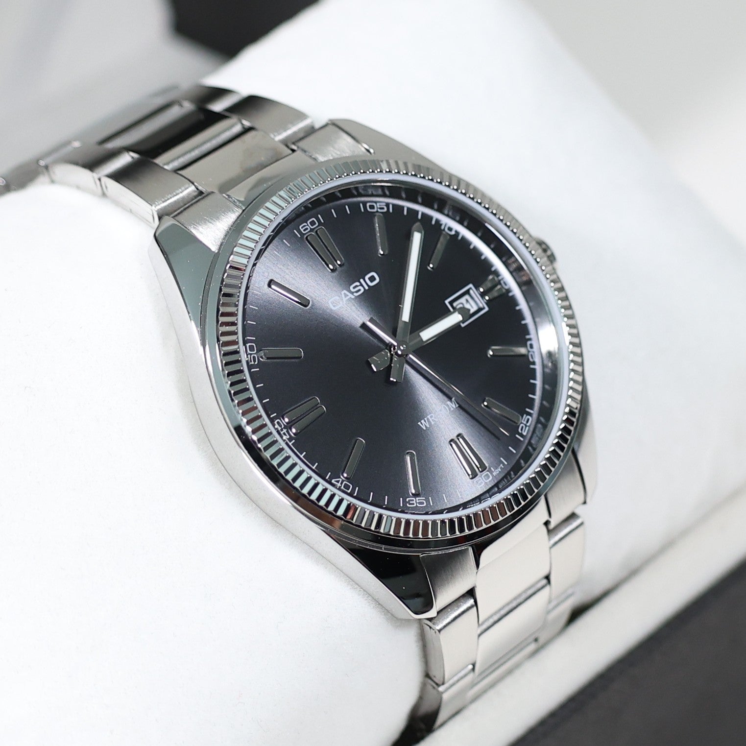 Casio Men's Vintage Gray Dial Stainless Steel Watch MTP-1302PD-1A1VEF - Chronobuy