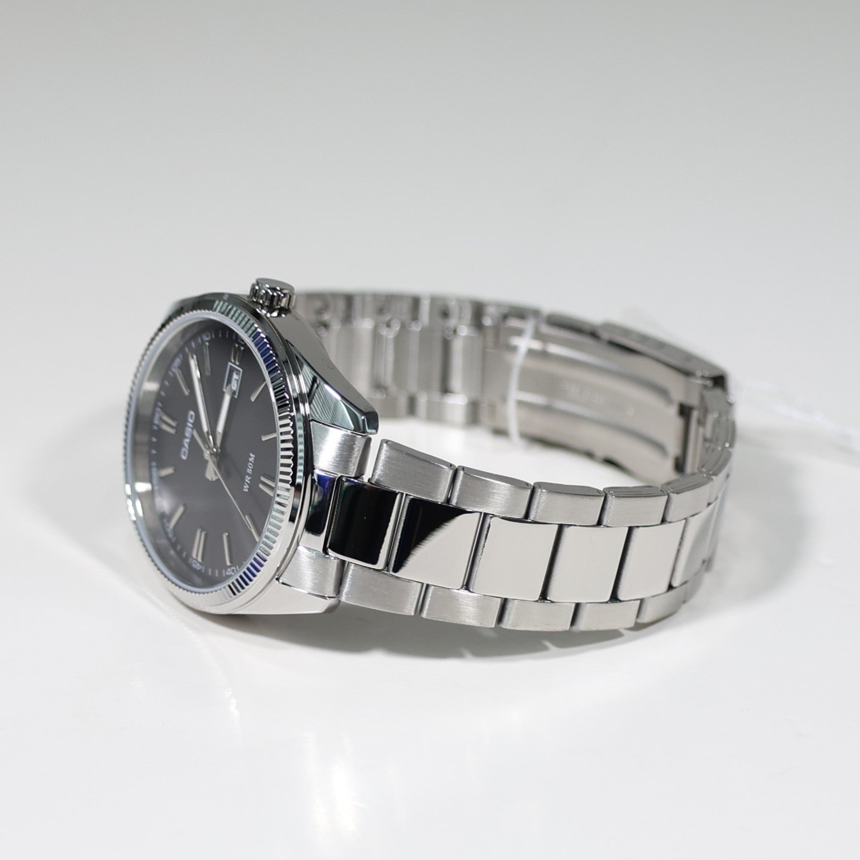 Casio Men's Vintage Gray Dial Stainless Steel Watch MTP-1302PD-1A1VEF - Chronobuy