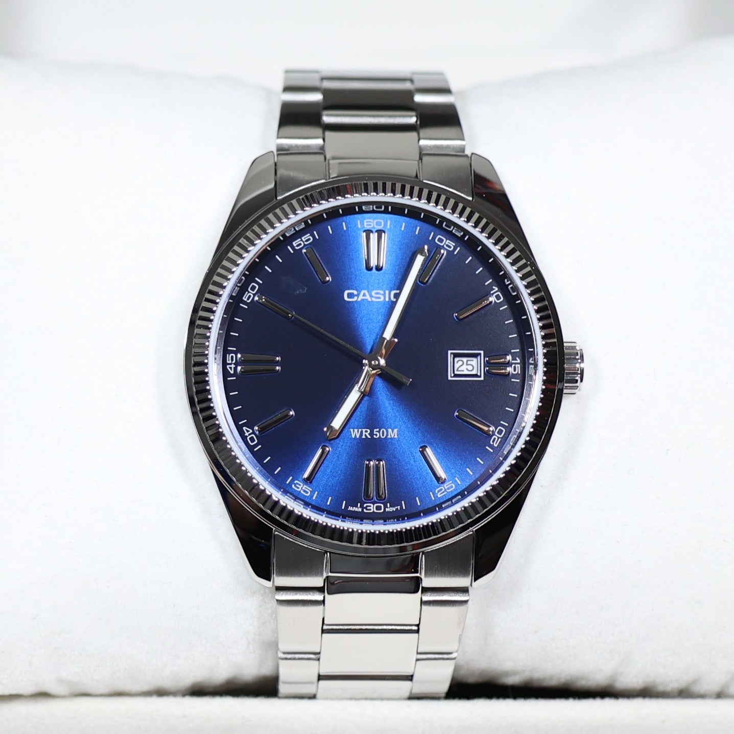 Casio Men's Vintage Blue Dial Stainless Steel Watch MTP-1302PD