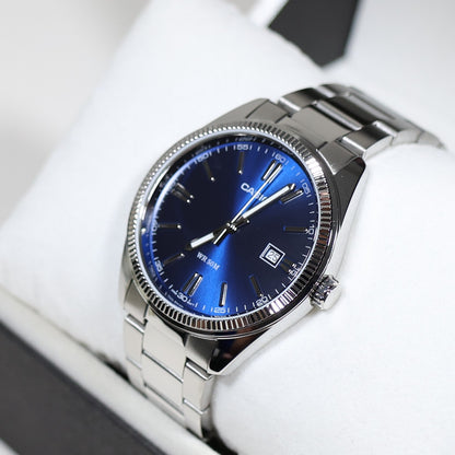 Casio Men's Vintage Blue Dial Stainless Steel Watch MTP-1302PD-2AVEF