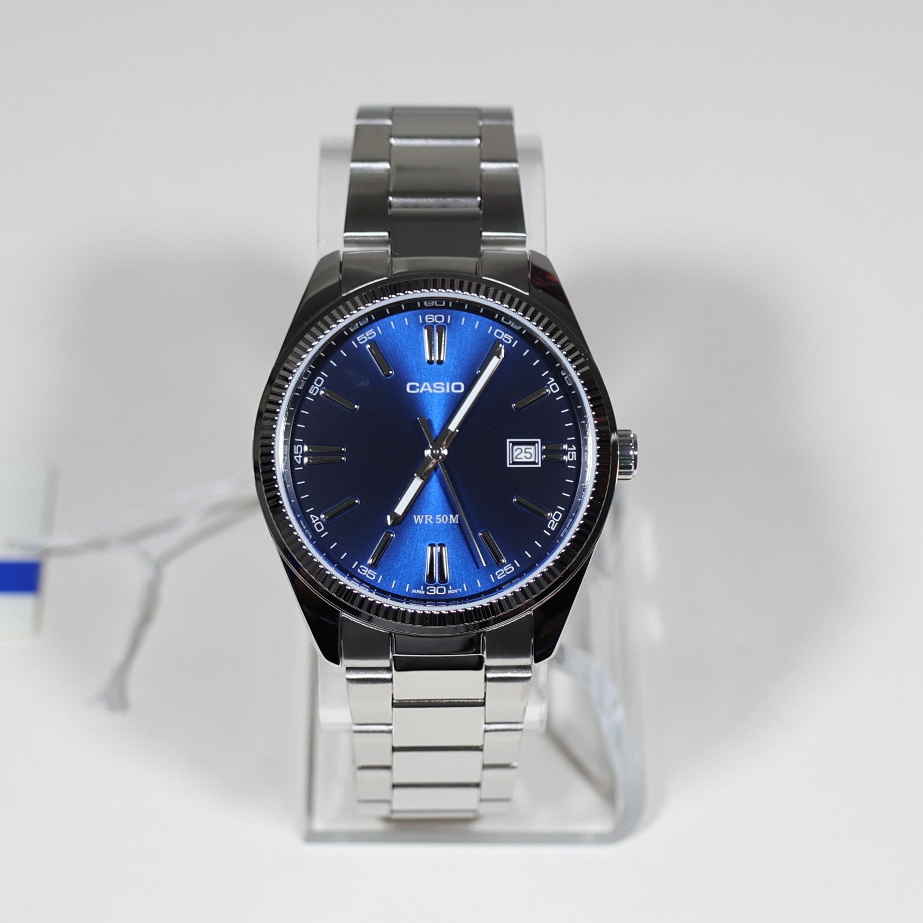 Casio Men's Vintage Blue Dial Stainless Steel Watch MTP-1302PD