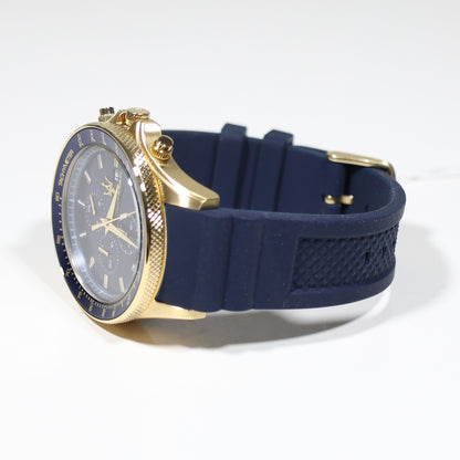 Maserati Sfida Blue Dial Gold Tone Men's Chronograph Watch R8871640004