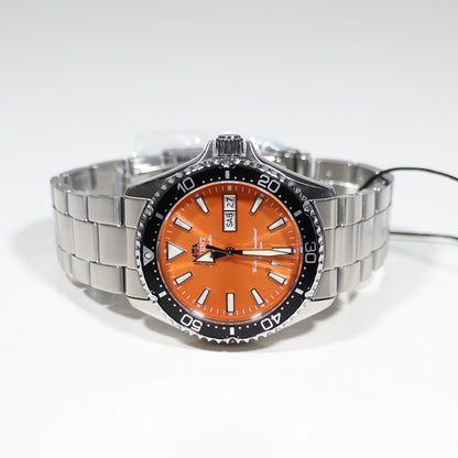 Orient Mako Stainless Steel Orange Dial Diver Men's Watch RA-AA0826Y